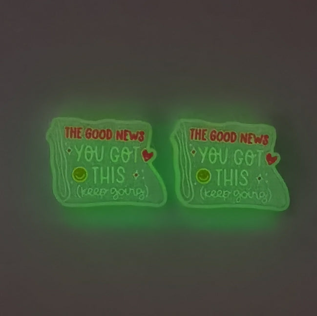 Wholesale Cartoon 10pcs 2D Luminous Silicone Beads Glow in The Dark Focal Beads